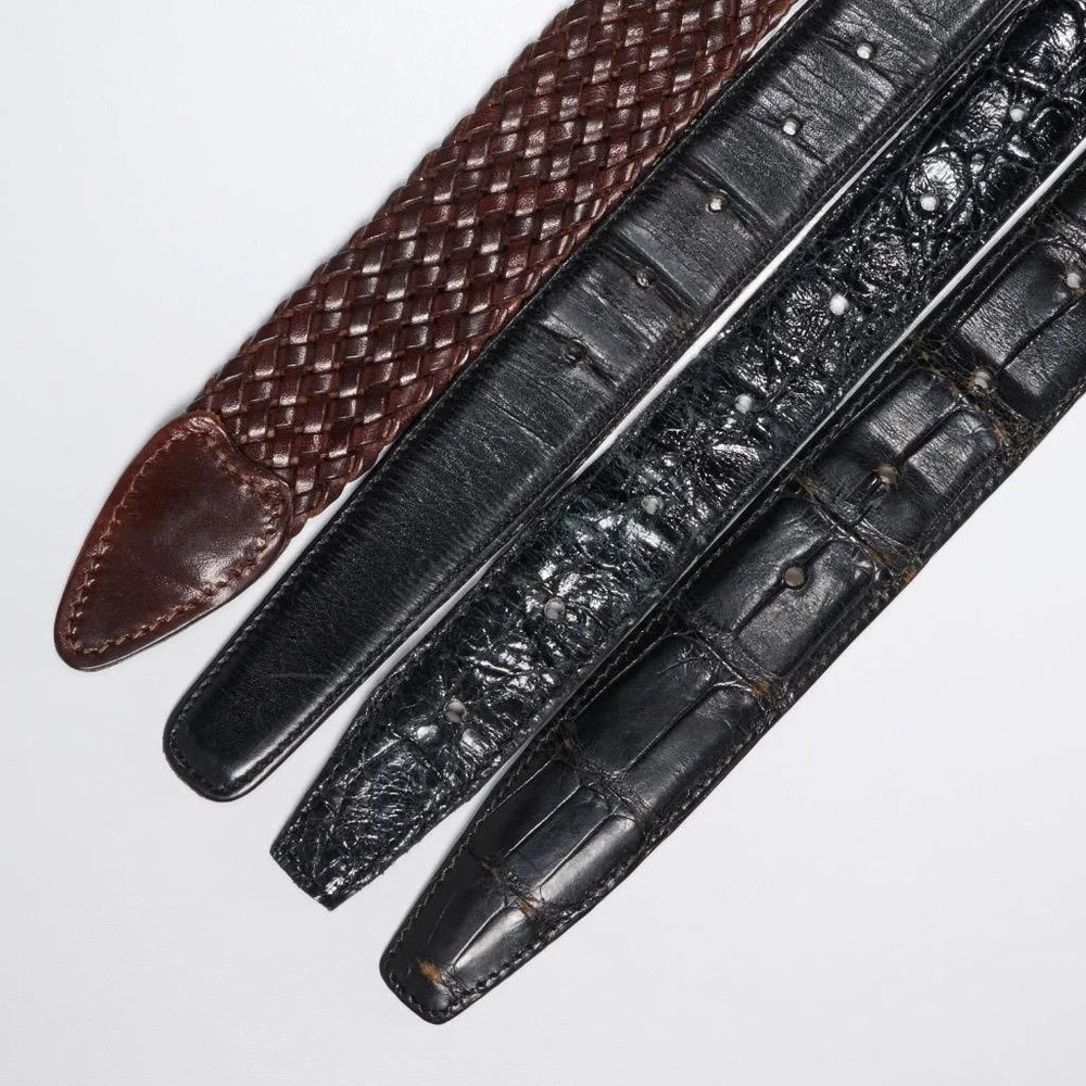 Trafalgar Alligator Braided Leather Mixed Mens Belt 4pc Lot